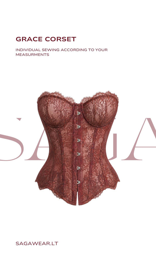 GRACE CORSET || IN WINERED