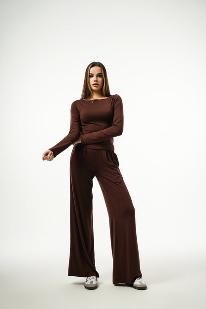 THE FLUID SILHOUETTE || SET OF TWO ||  IN BROWN