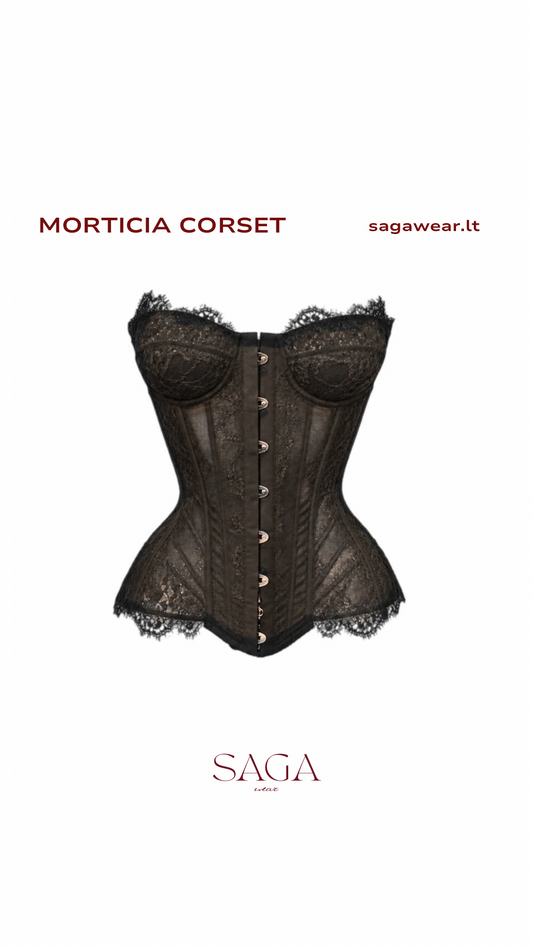 MARTICIA CORSET | IN BLACK ON BEIGE LINNING