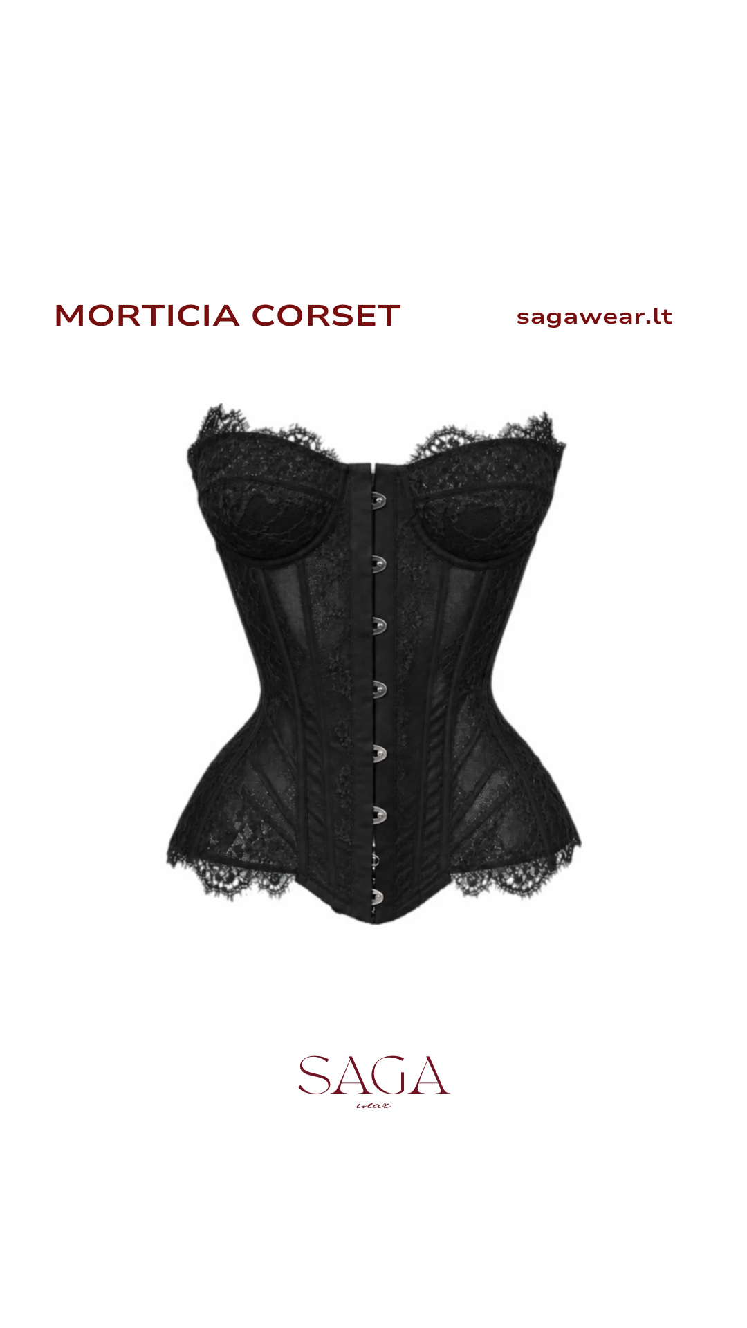 MARTICIA CORSET || IN BLACK ON BLACK LINNING