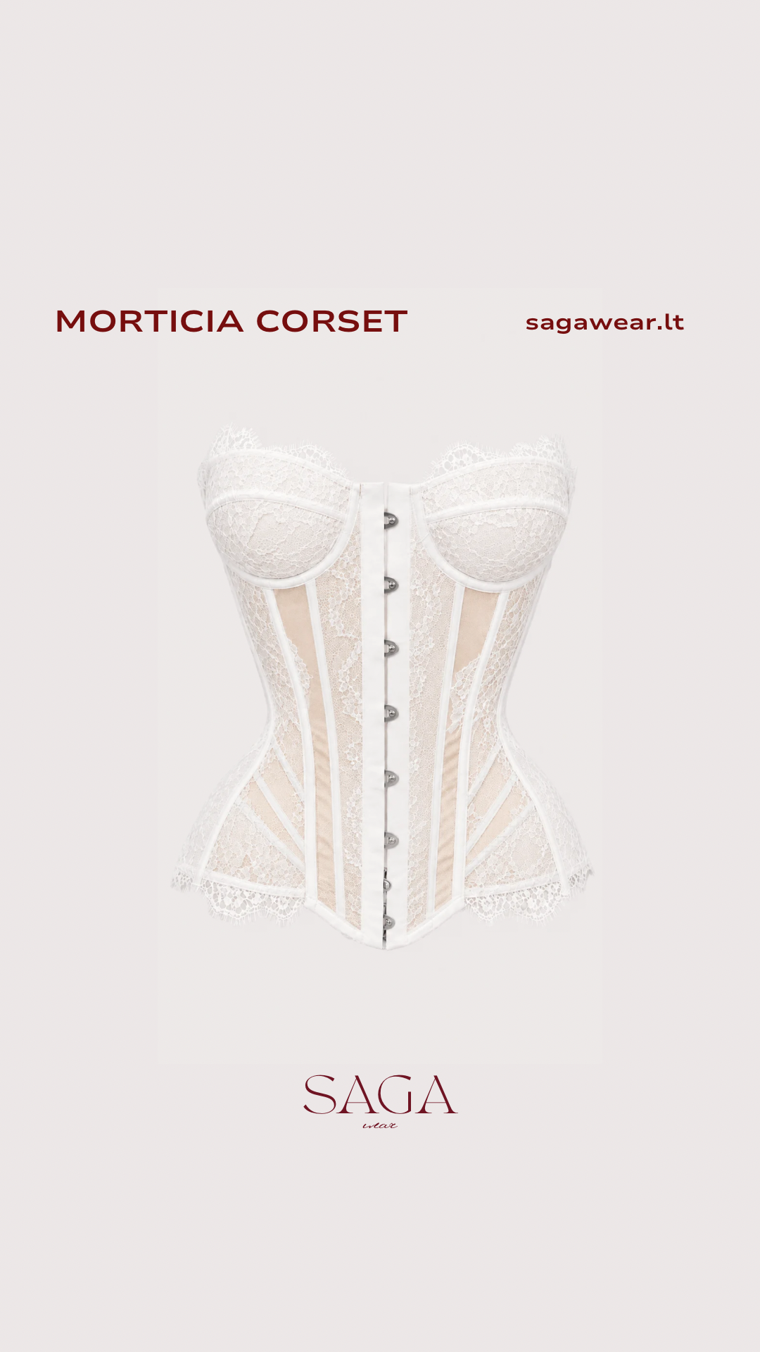 MARTICIA CORSET || IN WHITE ON BEIGE LINNING