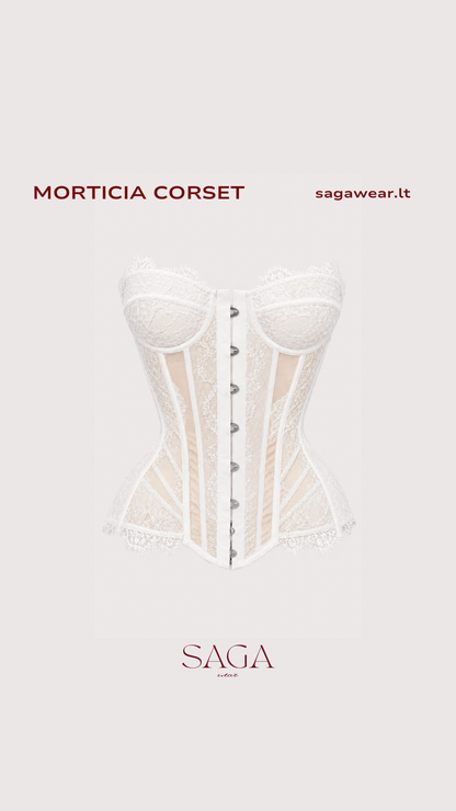 MARTICIA CORSET || IN WHITE ON BEIGE LINNING