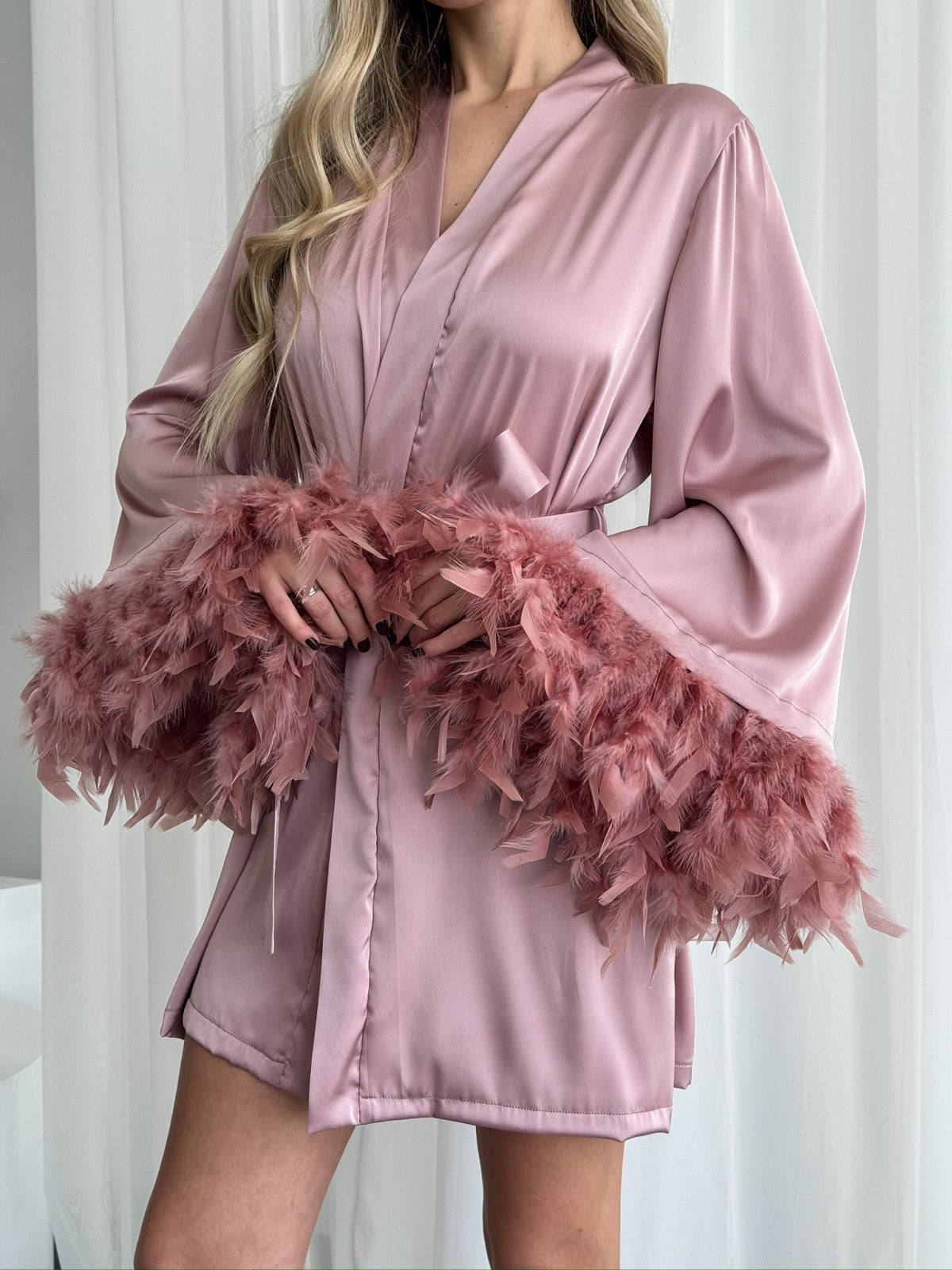 NOELIA KIMONO FEATHER | IN PINK